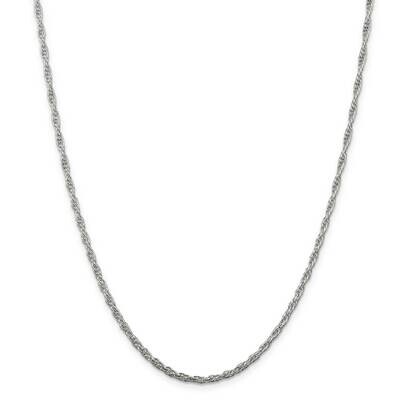2.5mm Loose Rope Chain 22 Inch Sterling Silver QFC45-22, MPN: QFC45-22,