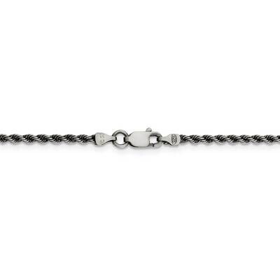 30 Inch Rhodium 2.3mm Rope Chain Sterling Silver QFC209-30, MPN: QFC209-30, 886774037950