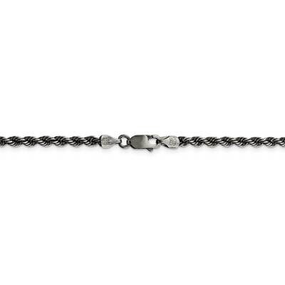 30 Inch Rhodium 3mm Rope Chain Sterling Silver QFC201-30, MPN: QFC201-30, 886774048239