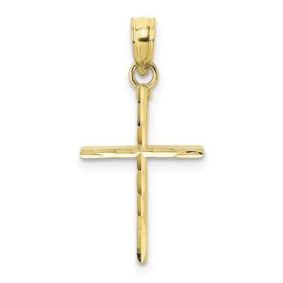 Polished Cross Charm 10k Gold Diamond-cut 10K8409, MPN: 10K8409,