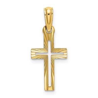 Cross Charm 14k Gold Diamond-cut K8499, MPN: K8499, 637218047246