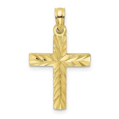 Block Cross Charm 10k Gold Diamond-cut 10K8497, MPN: 10K8497, 63721817708