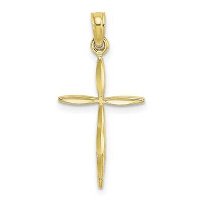 with Tapered Ends Cross Charm 10k Gold Diamond-cut 10K8363, MPN: 10K8363,