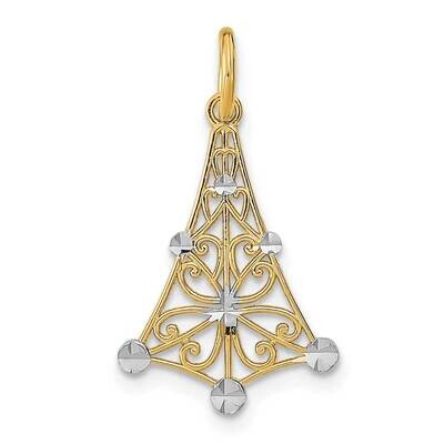 Chandellier Charm 14k Gold Rhodium Diamond-cut K9510, MPN: K9510, 637218148943