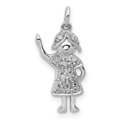 Diamond Girl Charm 14k White Gold PM5201-005-WA, MPN: PM5201-005-WA, 843642041877