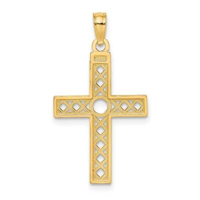 Xo Pattern Cross Charm 14k Gold Diamond-cut K8597, MPN: K8597, 637218095407