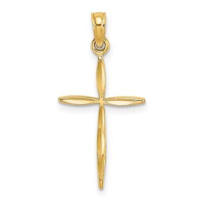 with Tapered Ends Cross Charm 14k Gold Diamond-cut K8363, MPN: K8363, 637218169696