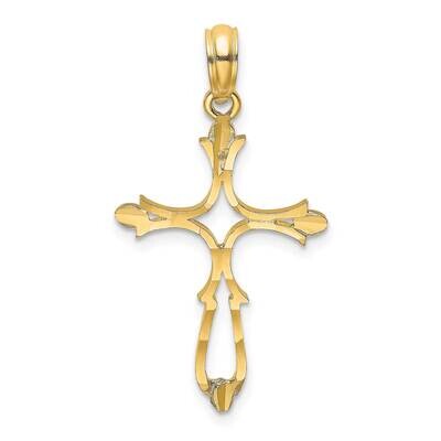 Cross Charm 14k Gold Diamond-cut K8462, MPN: K8462, 637218103201