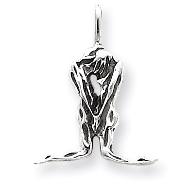 Antiqued Man &amp; Woman Charm Sterling Silver QC3912
