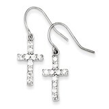 Cross Earrings Sterling Silver Diamond QE1012, MPN: QE1012, 883957921501