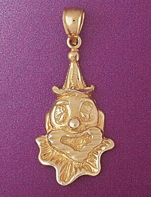 Dazzlers Jewelry Clown Pendant Necklace Charm Bracelet in Yellow, White or Rose Gold 6063, MPN: DZ-…