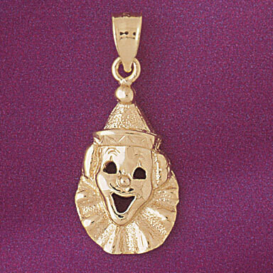 Dazzlers Jewelry Clown Pendant Necklace Charm Bracelet in Yellow, White or Rose Gold 6064, MPN: DZ-…