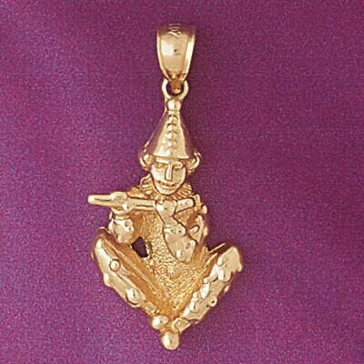 Dazzlers Jewelry Clown Pendant Necklace Charm Bracelet in Yellow, White or Rose Gold 6053, MPN: DZ-…