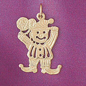 Dazzlers Jewelry Clown Pendant Necklace Charm Bracelet in Yellow, White or Rose Gold 6052, MPN: DZ-…