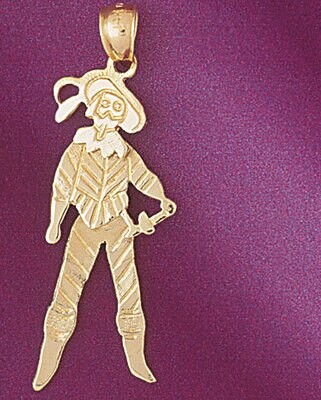 Dazzlers Jewelry Clown Pendant Necklace Charm Bracelet in Yellow, White or Rose Gold 6048, MPN: DZ-…