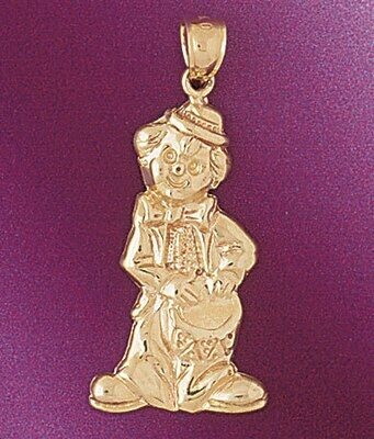 Dazzlers Jewelry Clown Pendant Necklace Charm Bracelet in Yellow, White or Rose Gold 6045, MPN: DZ-…