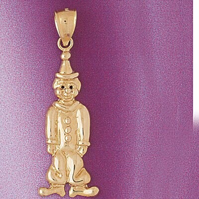 Dazzlers Jewelry Clown Pendant Necklace Charm Bracelet in Yellow, White or Rose Gold 6041, MPN: DZ-…