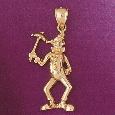 Dazzlers Jewelry Clown Pendant Necklace Charm Bracelet in Yellow, White or Rose Gold 6039, MPN: DZ-…