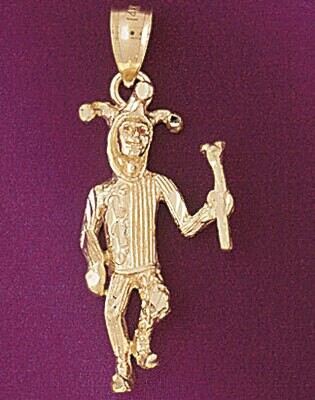 Dazzlers Jewelry Clown Pendant Necklace Charm Bracelet in Yellow, White or Rose Gold 6038, MPN: DZ-…