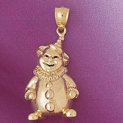 Dazzlers Jewelry Clown Pendant Necklace Charm Bracelet in Yellow, White or Rose Gold 6034, MPN: DZ-…