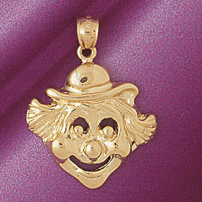 Dazzlers Jewelry Clown Pendant Necklace Charm Bracelet in Yellow, White or Rose Gold 6032, MPN: DZ-…
