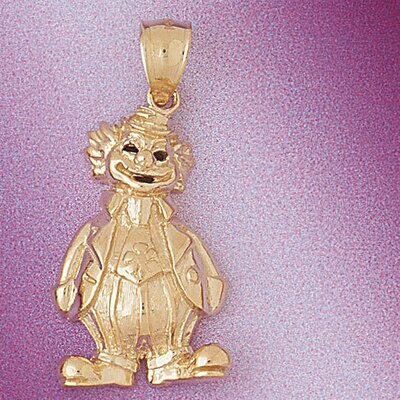 Dazzlers Jewelry Clown Pendant Necklace Charm Bracelet in Yellow, White or Rose Gold 6035, MPN: DZ-…