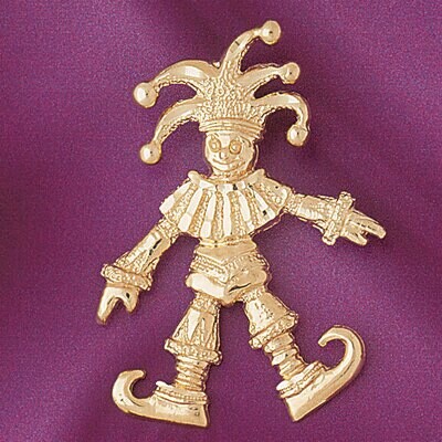 Dazzlers Jewelry Clown Pendant Necklace Charm Bracelet in Yellow, White or Rose Gold 6033, MPN: DZ-…