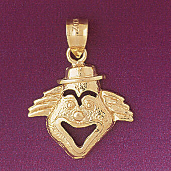 Dazzlers Jewelry Clown Pendant Necklace Charm Bracelet in Yellow, White or Rose Gold 6029, MPN: DZ-…