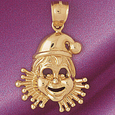 Dazzlers Jewelry Clown Pendant Necklace Charm Bracelet in Yellow, White or Rose Gold 6031, MPN: DZ-…