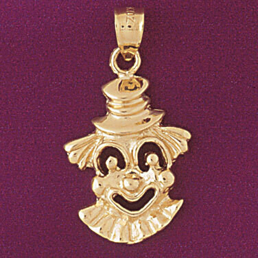 Dazzlers Jewelry Clown Pendant Necklace Charm Bracelet in Yellow, White or Rose Gold 6025, MPN: DZ-…