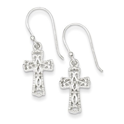 Cross Earrings Sterling Silver QE4264, MPN: QE4264, 883957988504