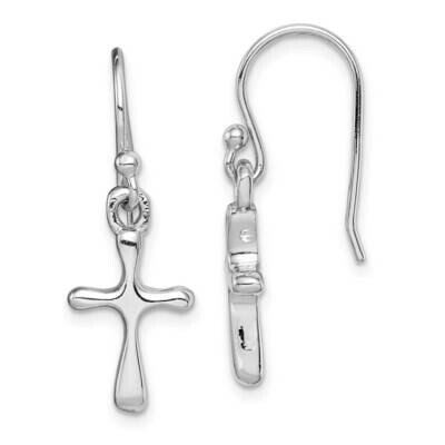 Cross Dangle Earrings Sterling Silver Rhodium-plated QE14883, MPN: QE14883, 886774100791