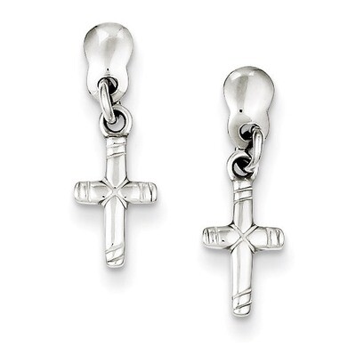 Dangle Cross Earrings Sterling Silver QE4275, MPN: QE4275, 883957929392