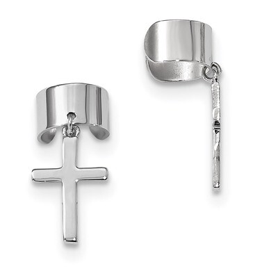 Cuff Cross Earrings Sterling Silver Rhodium-plated QE13689, MPN: QE13689, 883957176512