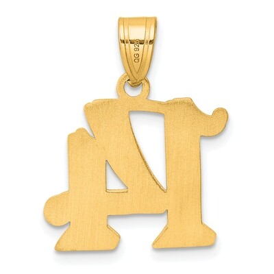 Number 14 Pendant 14k Gold Polished Etched AEN14, MPN: AEN14, 196904081143