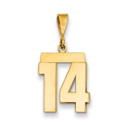Number 14 Charm 14k Gold Medium Polished MP14, MPN: MP14, 883957134635
