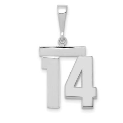 Number 14 Charm 14k White Gold Polished Medium WMP14, MPN: WMP14, 196904076163