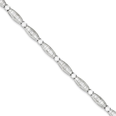 Pave Diamond Bracelet Sterling Silver QX400CZ, MPN: QX400CZ, 883957261478