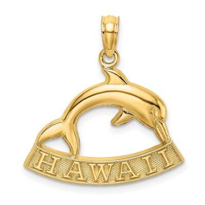 Hawaii Under Dolphin Charm 14k Gold 2-D K7911, MPN: K7911, 637218128204
