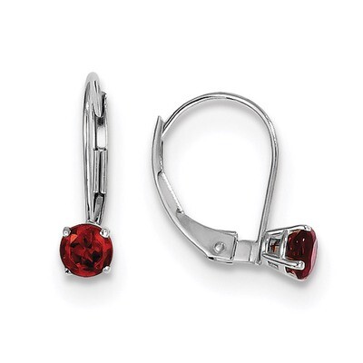 4mm Garnet January Earrings 14k white Gold XBE265, MPN: XBE265, 883957590950