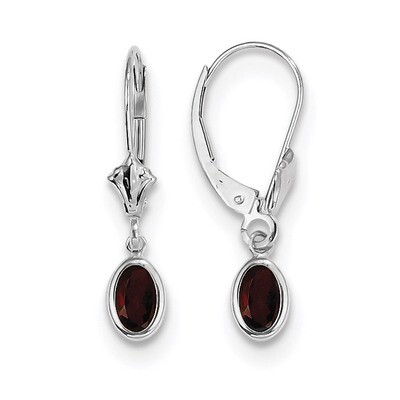 6x4 Oval Garnet January Earrings 14k white Gold XBE289, MPN: XBE289, 191101433702