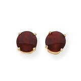 7mm Garnet Checker Earrings 14k Gold XE74GC, MPN: XE74GC, 883957098081