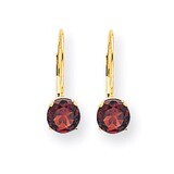 6mm Garnet Leverback Earrings 14k Gold XLB112GA, MPN: XLB112GA, 883957341378