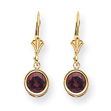 6mm Garnet Leverback Earrings 14k Gold XLB101GA, MPN: XLB101GA, 883957341347