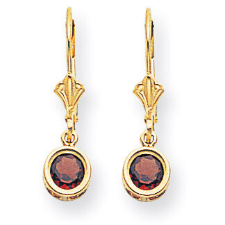 5mm Garnet Leverback Earring 14k Gold XLB100GA, MPN: XLB100GA, 883957341293