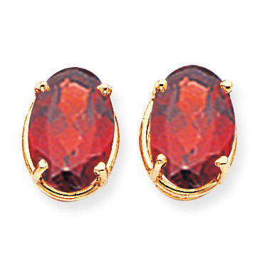 14x10mm Oval Garnet Earrings 14k Gold XE92GA, MPN: XE92GA, 883957340128