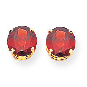 8mm Garnet Post Earrings 14k Gold XE75GA, MPN: XE75GA, 883957336510