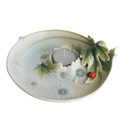 Franz Porcelain Ladybug Design Porcelain Sculpture With Tealite Insert FZ00589, MPN: FZ00589,