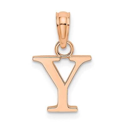 Y Block Initial Charm 14k Rose Gold Polished K6423RY, MPN: K6423RY, 637218161621
