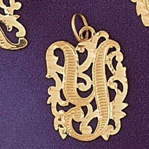 Dazzlers Jewelry Initial Y Pendant Necklace Charm Bracelet in Yellow, White or Rose Gold 9557y, MPN…